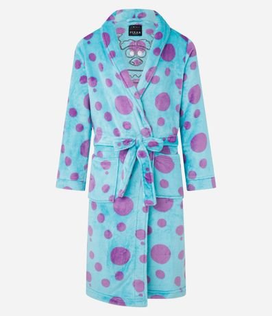 Bata de Baño en Fleece con Estampa de Sulley y Lunares
