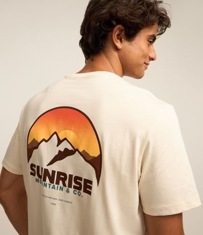 Remera Comfort en Algodón con Estampa de Puesta de Sol