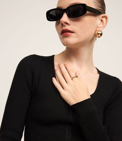 Vestido Corto de Punto Acanalado con Escote Cuadrado 4