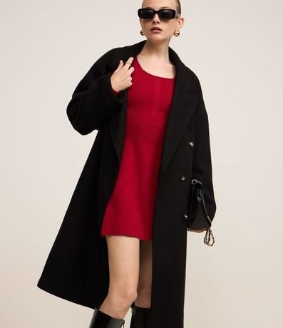 Vestido Corto de Punto Acanalado con Escote Cuadrado 3