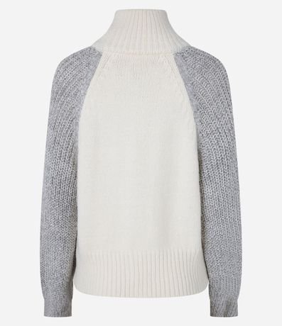 Cardigan en Punto con Abotonado Delantero y Mangas Contrastantes 8