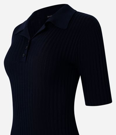 Vestido Long Midi en Punto con Cuello Polo 7