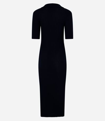 Vestido Long Midi en Punto con Cuello Polo 8