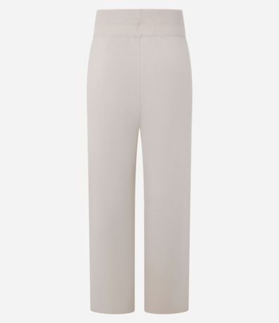 Pantalón Wide Leg en Punto con Cintura de Rib y Frisos 6