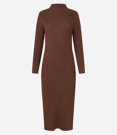 Vestido Long Midi en Punto con Cuello Alto 8