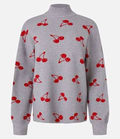 Buzo en Jacquard con Estampa de Cerezas 4
