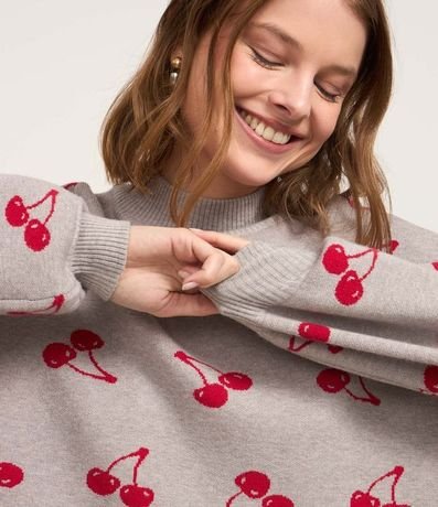 Buzo en Jacquard con Estampa de Cerezas 3