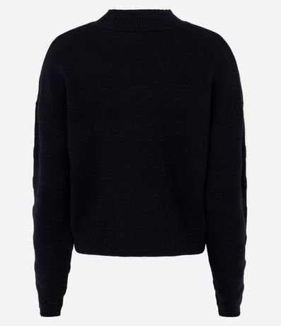 Suéter en Punto con Cuello Alto y Textura Jacquard de Rayas 3