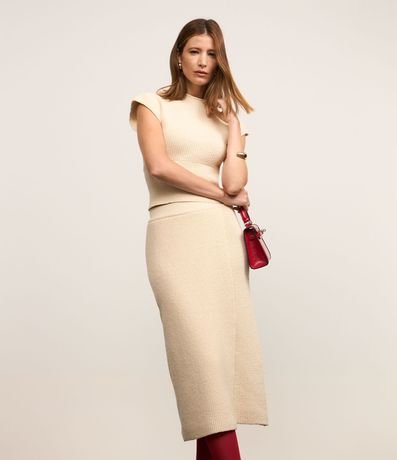 Pollera Evasê New Midi en Punto con traspase 2