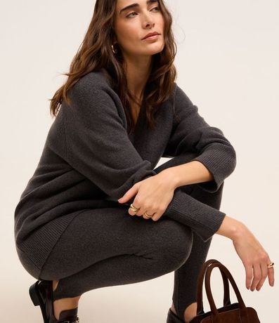 Pantalón Legging en Punto con Ajuste en el Pié 7