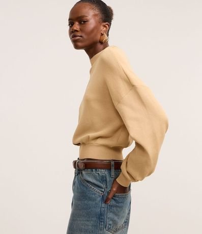 Blusa en Punto con Sisa Deslocada y Pliegues en la Bajo 5