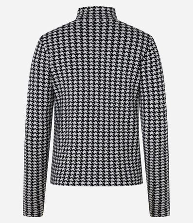Suéter en Jacquard con Cuello Alto y Estampa de Cuadros Pied de Poule 8