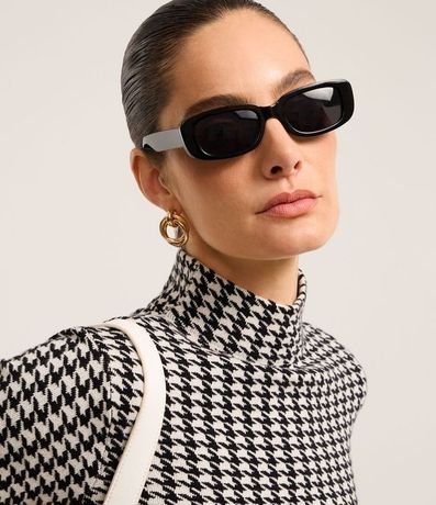 Suéter en Jacquard con Cuello Alto y Estampa de Cuadros Pied de Poule 5