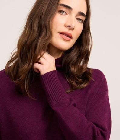 Suéter en Punto con Cuello Alto y Detalles Acanalado 3