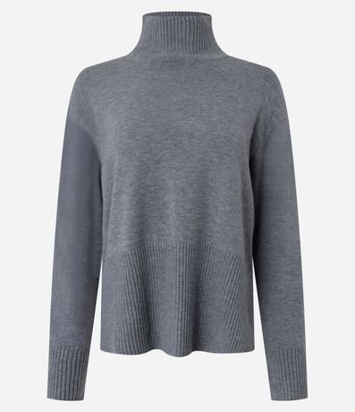 Suéter en Punto con Cuello Alto y Detalles Acanalado 6