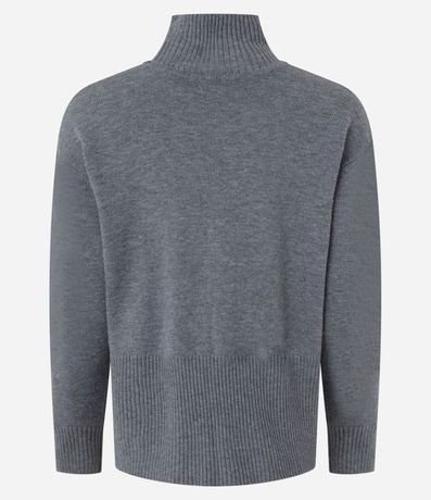 Suéter en Punto con Cuello Alto y Detalles Acanalado 8