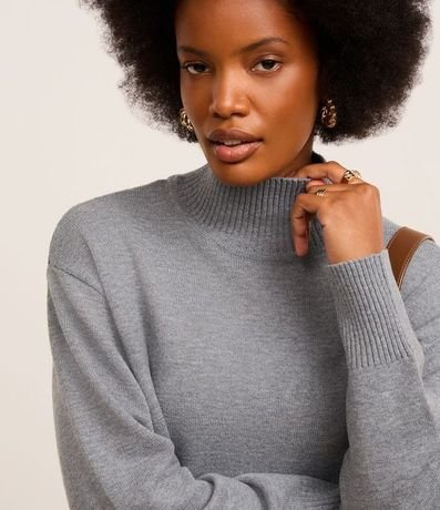 Suéter en Punto con Cuello Alto y Detalles Acanalado 3