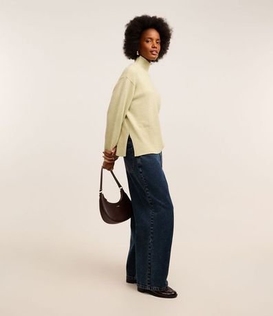 Suéter en Punto con Cuello Alto y Detalles Acanalado 4