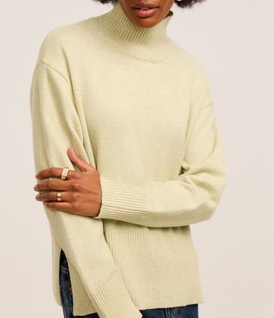 Suéter en Punto con Cuello Alto y Detalles Acanalado 5