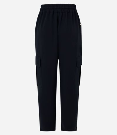 Pantalón Carrot Cintura Alta en Crepé con Bolsillos Cargos 7