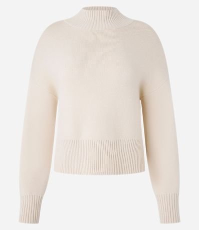 Blusa de Punto con Cuello Alto y Detalle Acanalado