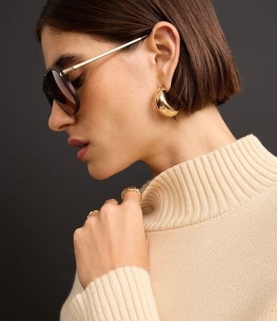 Blusa de Punto con Cuello Alto y Detalle Acanalado 2