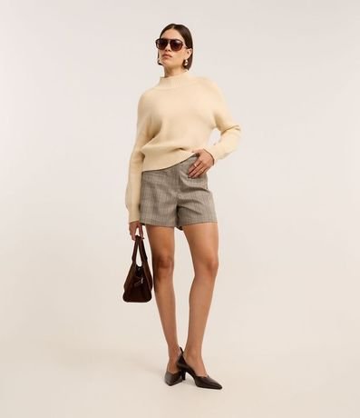 Blusa de Punto con Cuello Alto y Detalle Acanalado 4