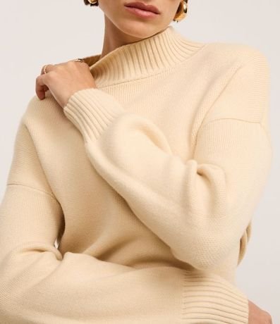 Blusa de Punto con Cuello Alto y Detalle Acanalado 5