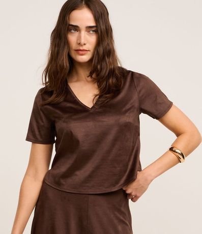 Blusa en Gamuza con Escote V 1