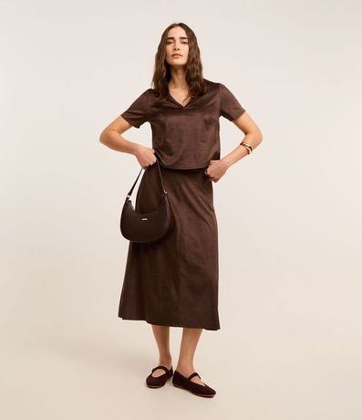 Blusa en Gamuza con Escote V 2