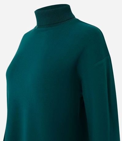 Vestido en Suedine con Cuello Alto y Puños Ajustados 2