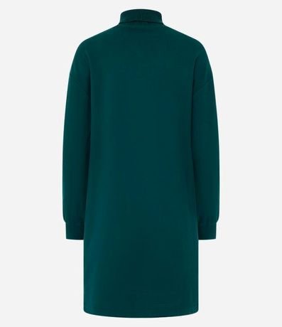 Vestido en Suedine con Cuello Alto y Puños Ajustados 3