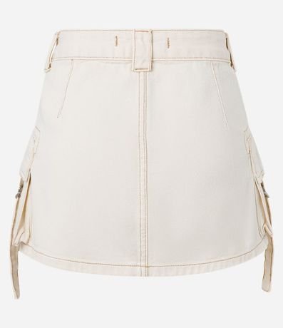 Pollera corta en Sarga con Bolsos Cargo y Fivelas 7