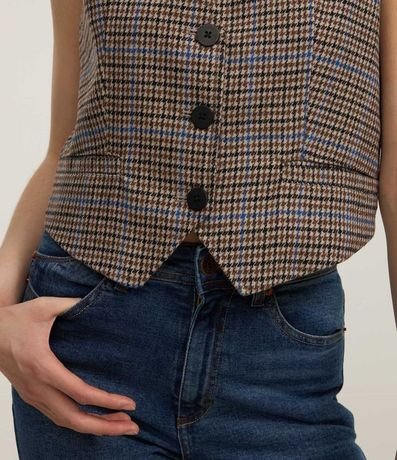 Chaleco con Botones y Estampa de Cuadros 4