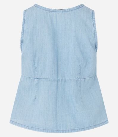 Blusa en Jeans con Recorte y Lacitos 5