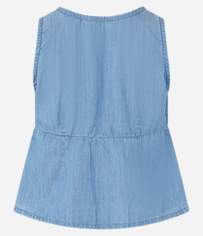 Blusa en Jeans con Recorte y Lacitos 4