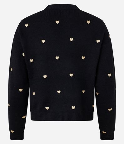 Suéter en Punto con Sisa Deslocada y Estampa Corazones 6