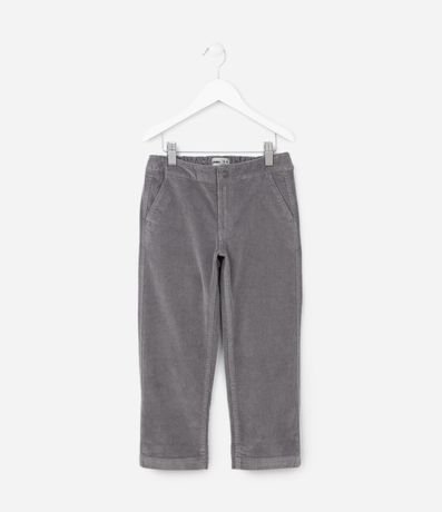 Pantalón Recto Infantil en Terciopelo con Bolsillos - Talle 5 a 14  Anos