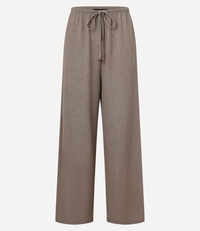 Pantalón Wide Leg con Textura y Elástico en la Cintura 5