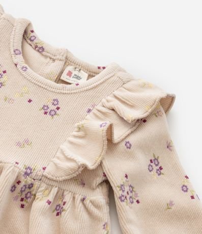 Vestido Infantil Canelado con Volados - Talle 0 a 18 meses 8