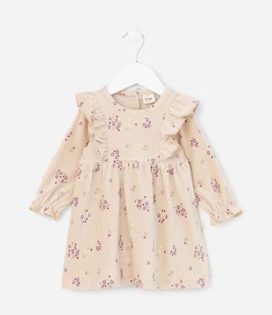 Vestido Infantil Canelado con Volados - Talle 0 a 18 meses 2