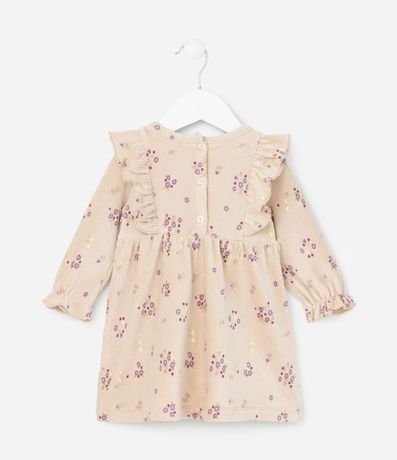 Vestido Infantil Canelado con Volados - Talle 0 a 18 meses 3