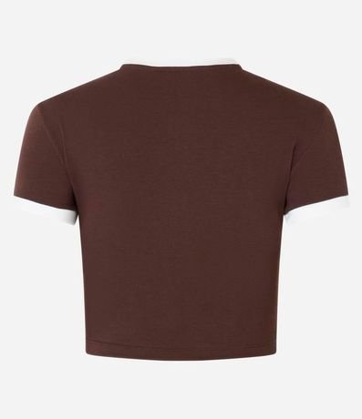 Blusa T-shirt en Algodón con Detalles Contrastantes 5