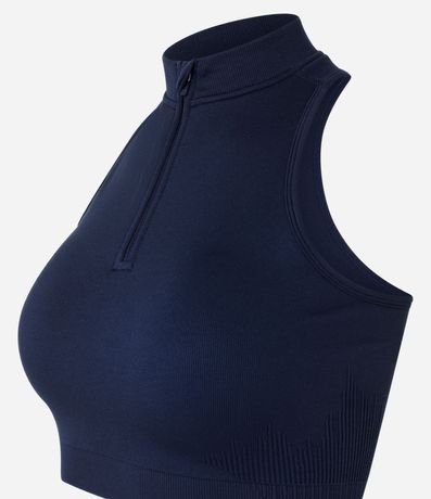 Top Halterneck Deportivo en Poliamida Seamless sin Copa con Cremallera 6