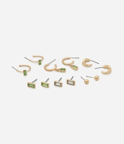 Kit 06 Caravanas Argolas en Metal con Strass y Lisos 2