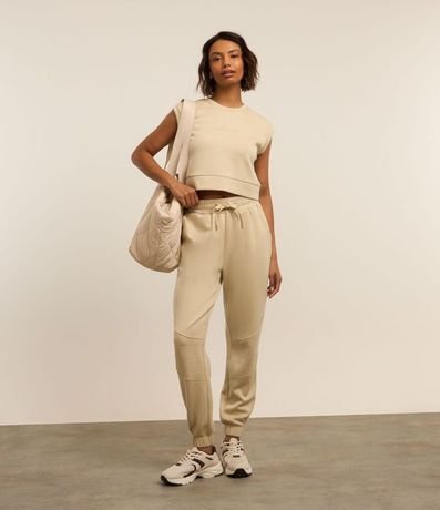 Pantalón Jogger Deportiva en Modal con Lazo en la Cintura