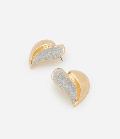 Caravana Botón en forma de Corazón con Mitad Brillante 2