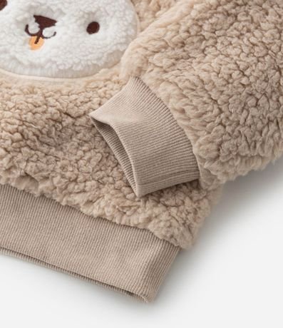 Conjunto Infantil en Sherpa con Bordado Cara de Oso Talle 0 a 18 meses 5
