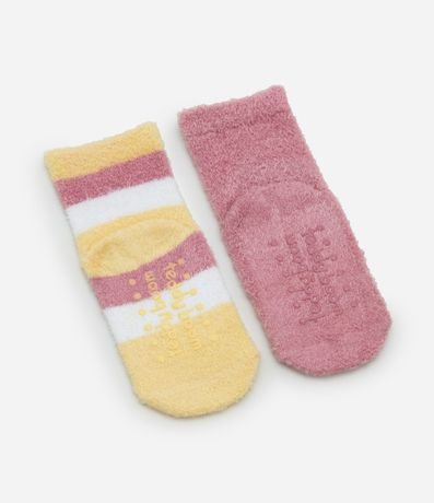 Kit 02 Medias Infantiles con Estampa Abeja - Talle 0 a 12 meses 2