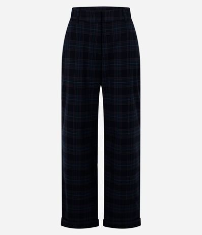 Pantalón Recto en Sastrería de Cuadros y Bajo Italiana 6